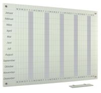 Whiteboard Glas Jahresplaner Mo-So 100x180 cm