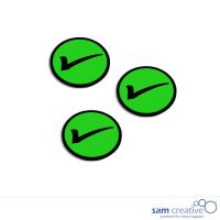 Magnetsymbole Häkchen 3x3 cm grün