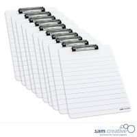 Klemmbrett Whiteboard A4 Liniert (set 10 stuck)