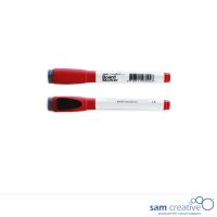 Whiteboard-Marker mit Löscher Rot